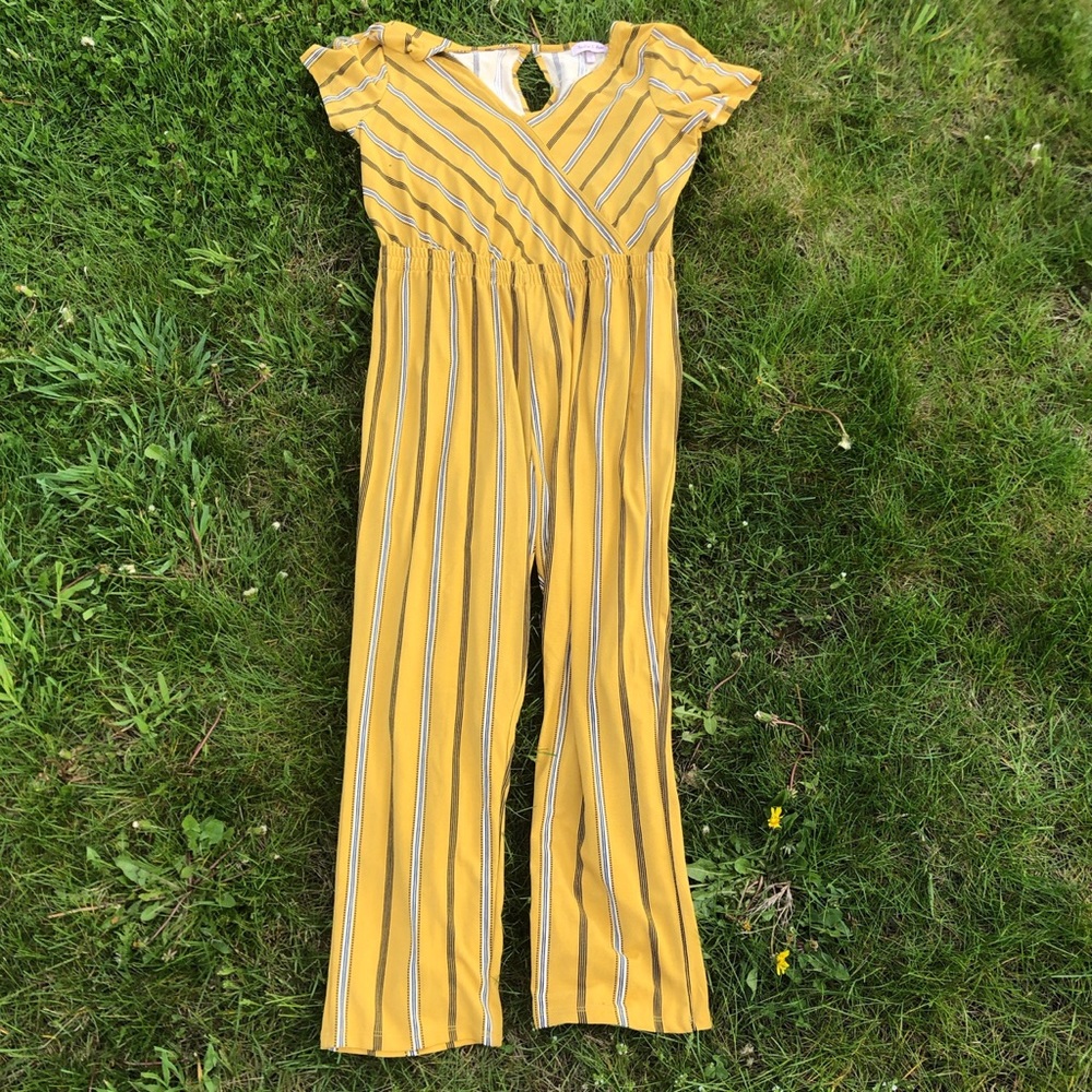 Yellow striped jumpsuit